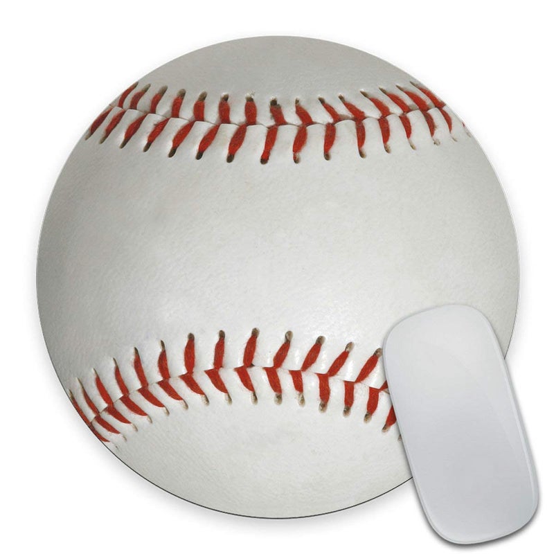 Smooffly Round Mouse Pad Custom,Baseball Design Customized Round Non-Slip Rubber Mousepad Gaming Mouse Pad Size 7.9 x 7.9 x 0.12 Inch - Image 1